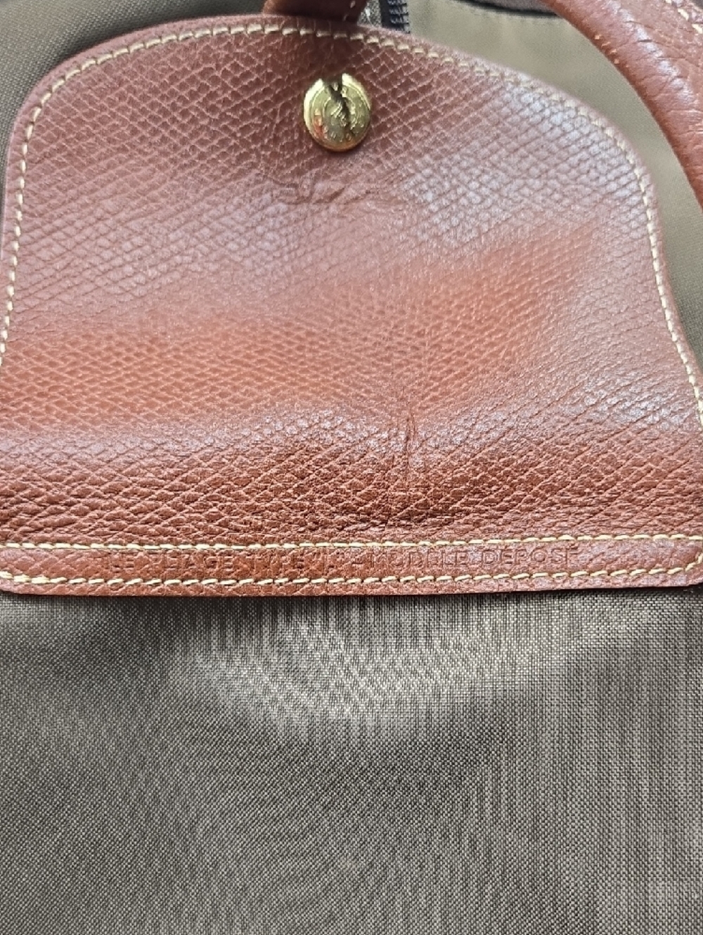 LONGCHAMP Le Pliage L Model Depose Nylon Tote Bag with Leather Trim - Picture 9 of 14